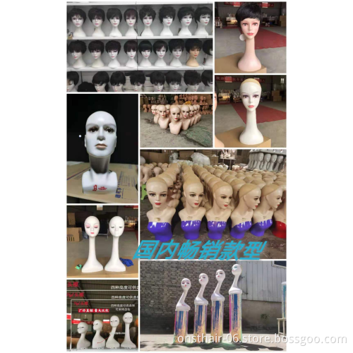 Wig Mannequin Head with Shoulder Manikin Model for Wigs With Shoulders Hat Necklace Glasses Scarf Display Stand PVC Plastic